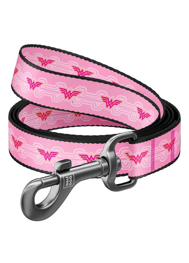 Повідець для собак нейлоновий WAUDOG Nylon, малюнок "Чудо-жінка 1", Ш 25 мм, Дов 122 см No Brand (363200585)