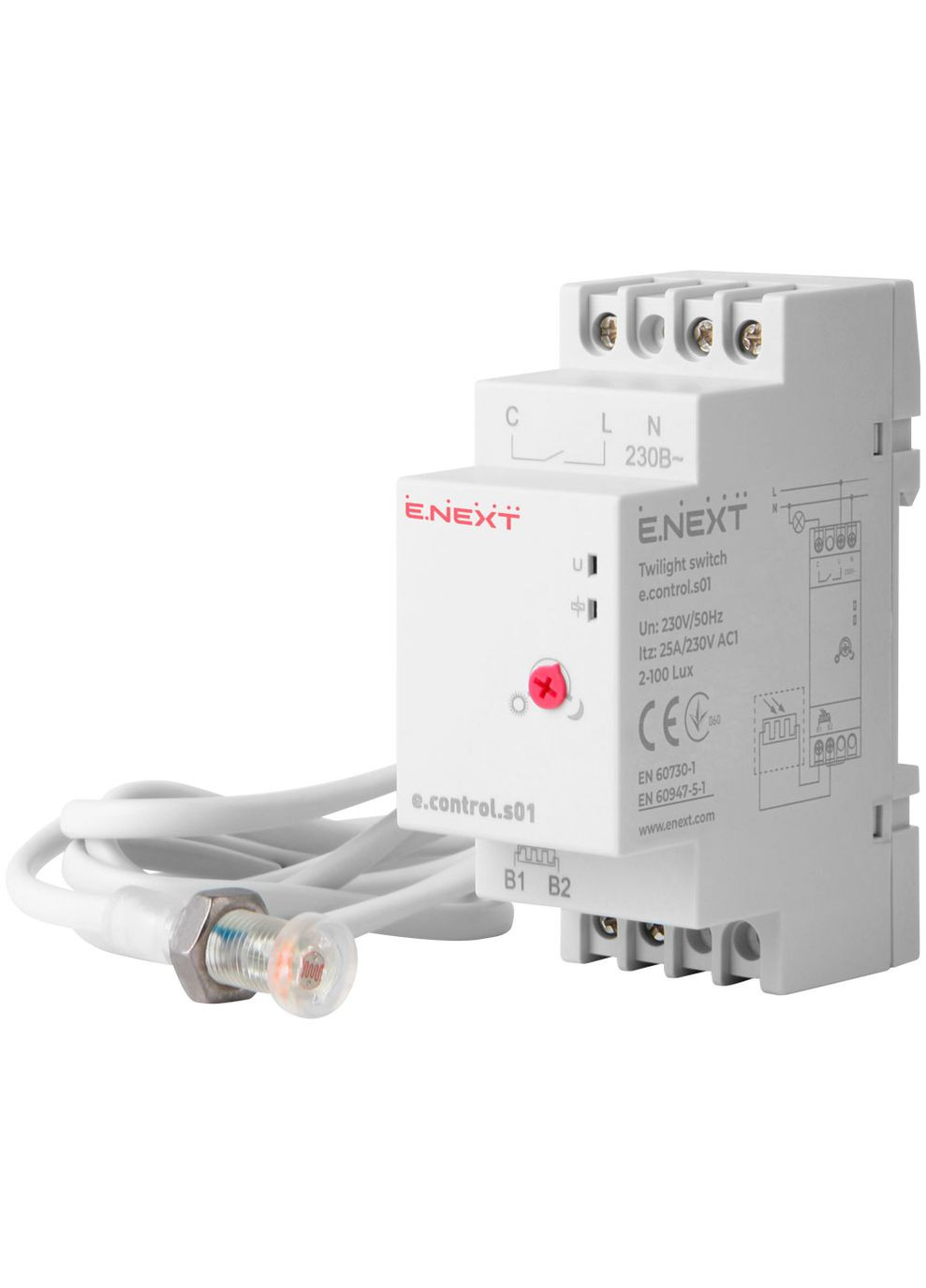 Реле сутінкове з виносним датчиком e.control.s01 i0310014 E.NEXT (337360091)
