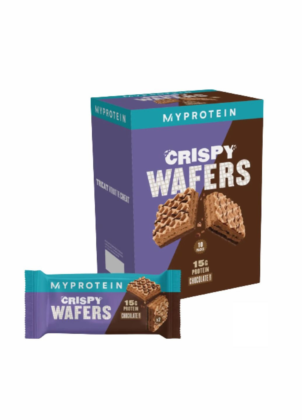 Crispy Wafers - 10x42g Chocolate (шоколад) протеїнова вафля My Protein (282963455)