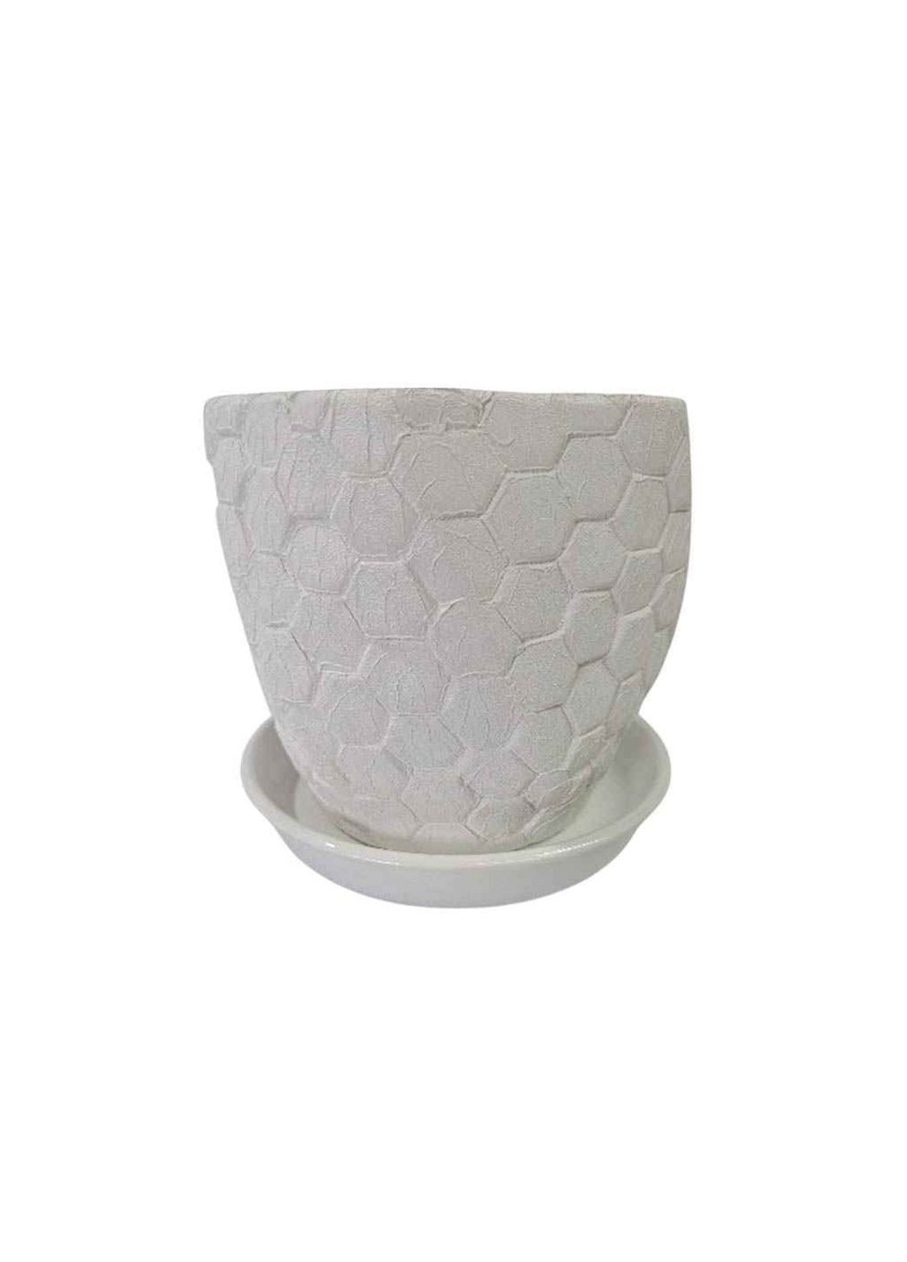 Горщик для квітів керамічний 5л Шестигранник кожа Авангард (354343989)