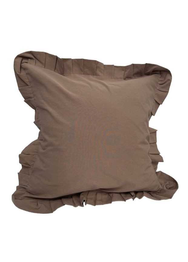 Наволочка декоративна з рюшами Stonewash Beige 45х45 см SoundSleep (317539414)