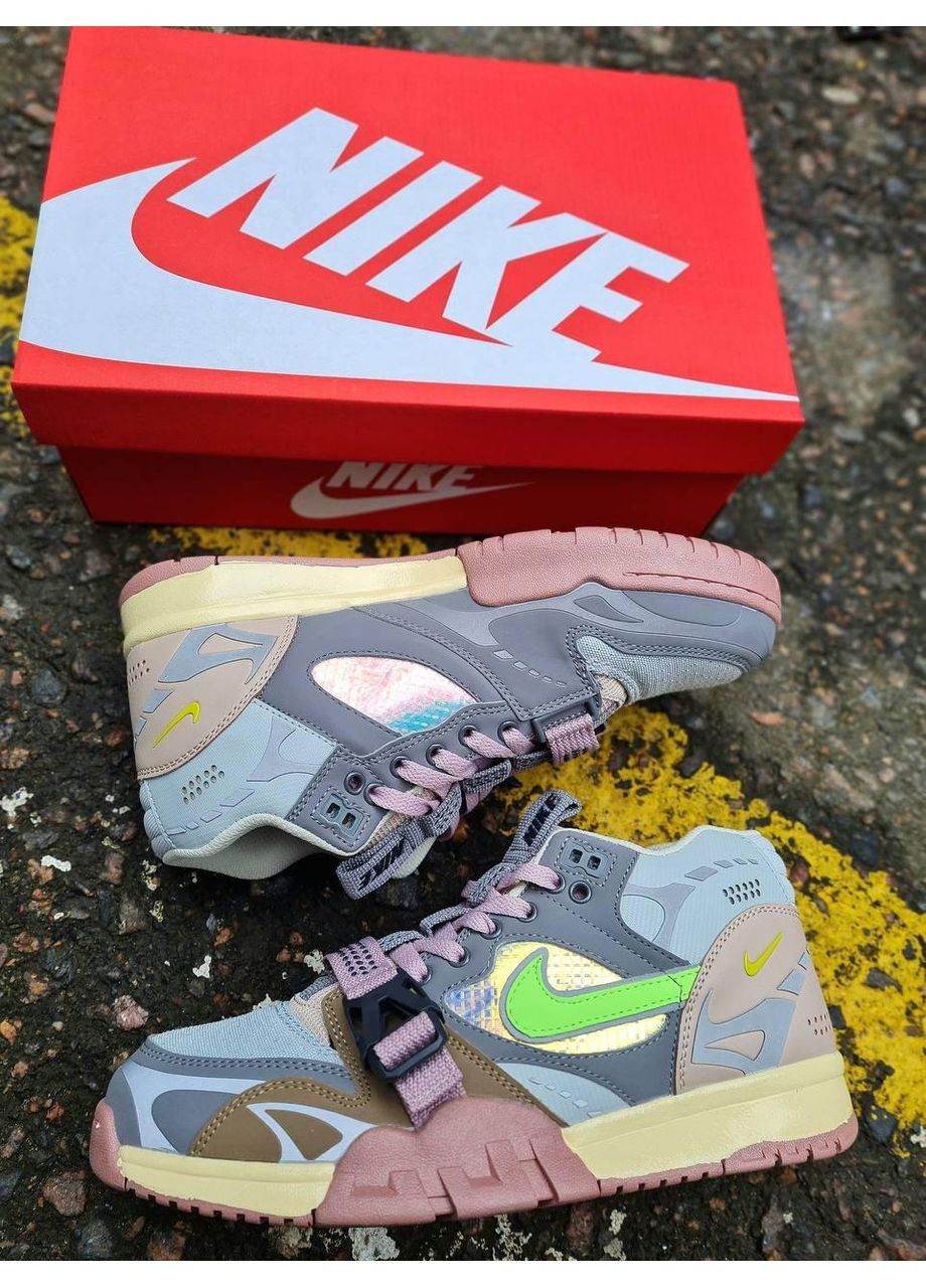 Розовые демисезонные кроссовки мужские nike air trainer 1 sp beige pink найк аир трейнер 1 No Brand