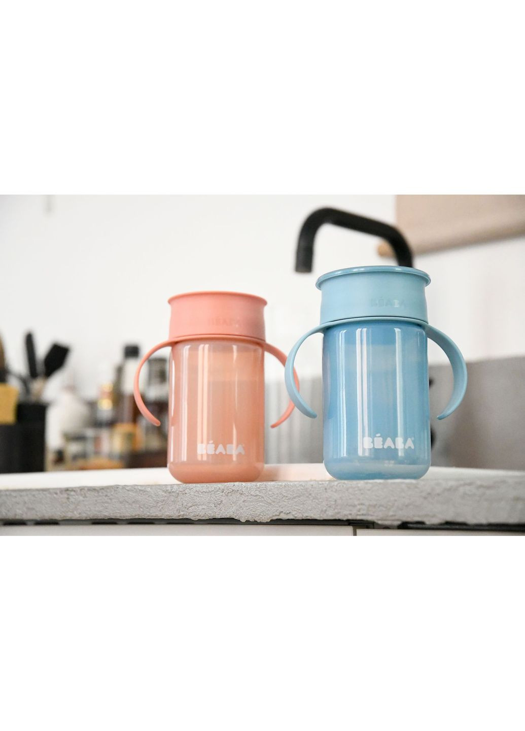 Поильник-непроливайка 360°, голубой, 340 мл () Beaba 913572 (337308649)