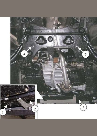 Защита двигателя Nissan Micra 20022010 1.9507.00 Kolchuga (294818231)
