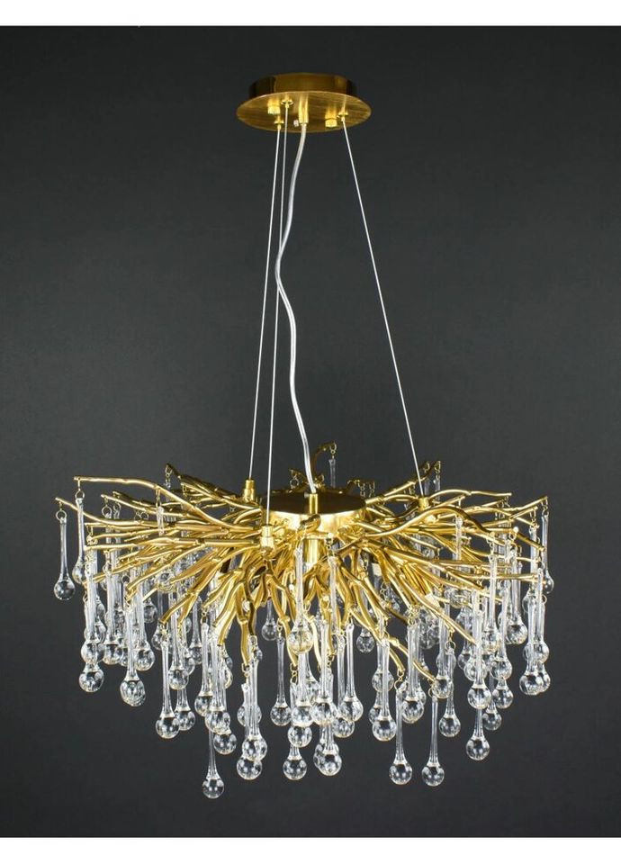 Люстра підвісна кришталева 27229 Золото 50-200х100х100 см. Sunnysky (324396493)