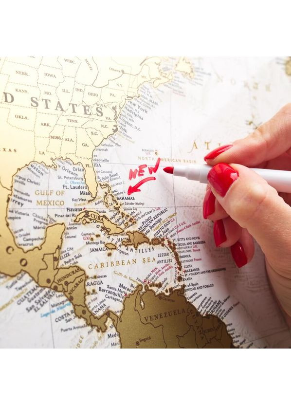 Скретч карта мира Mymap Antique edition (CARIBBEAN) в тубусе My Gift (371786331)