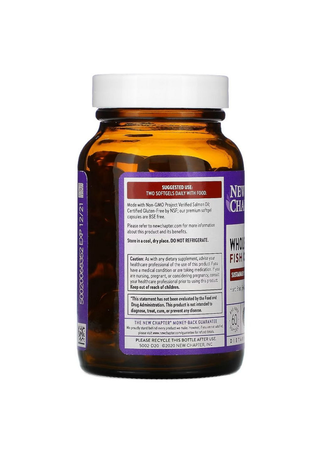 Жирні кислоти Wholemega Fish Oil, 60 капсул New Chapter (293418002)