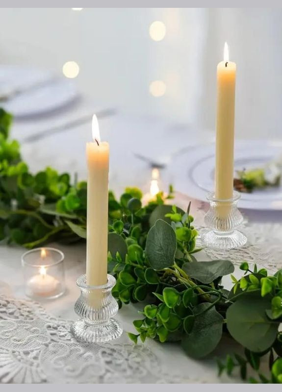 Свічник скляний двосторонній | для столових та формових свічок | міцний, універсальний No Brand (330766780)