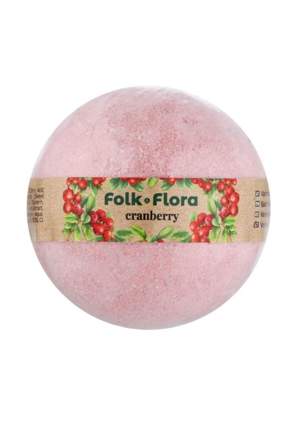 Бомбочка для ванны Клюква 130 г Folk&Flora (298055296)