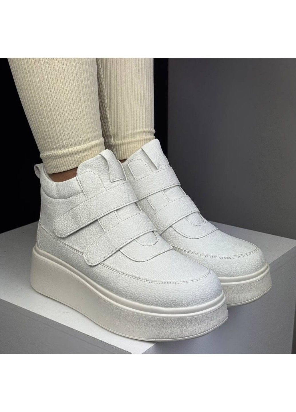 Зимние 531 ботинки зимние белые кожаные Yimeili