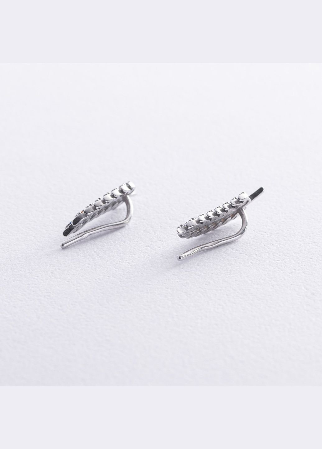 Серебряные серьги - клаймберы Колоски пшеницы (синие и желтые фианиты) OR132790 Oniks (266790559)