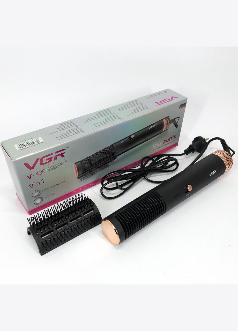 Фен щітка для волосся V-490 Стайлер, повітряний стайлер для волосся, Фен для дому, Професійний фен VGR (364664302)