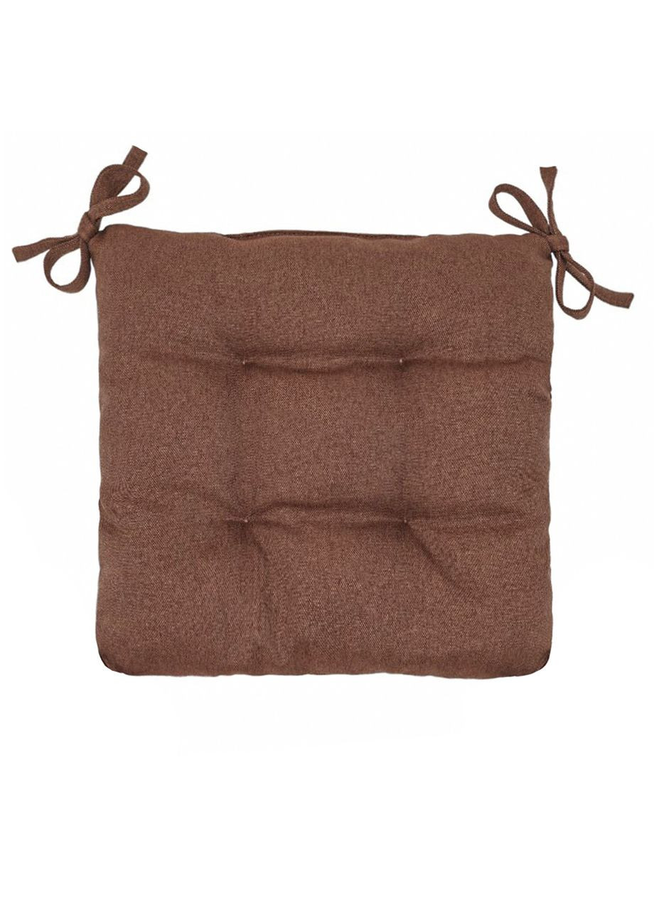 Подушка для стільця і крісла рогожка 35х35х8 см коричневий No Brand (324829566)