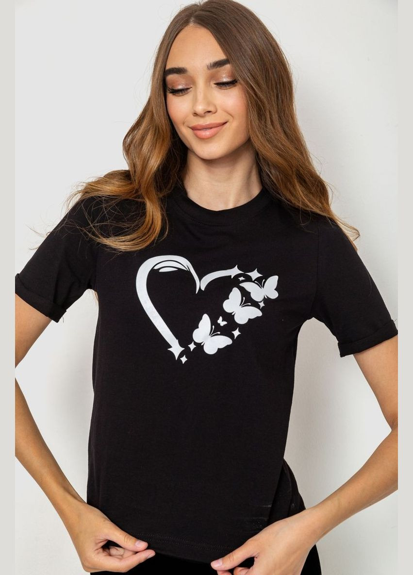 Черная футболка женская с принтом Ager 241R123