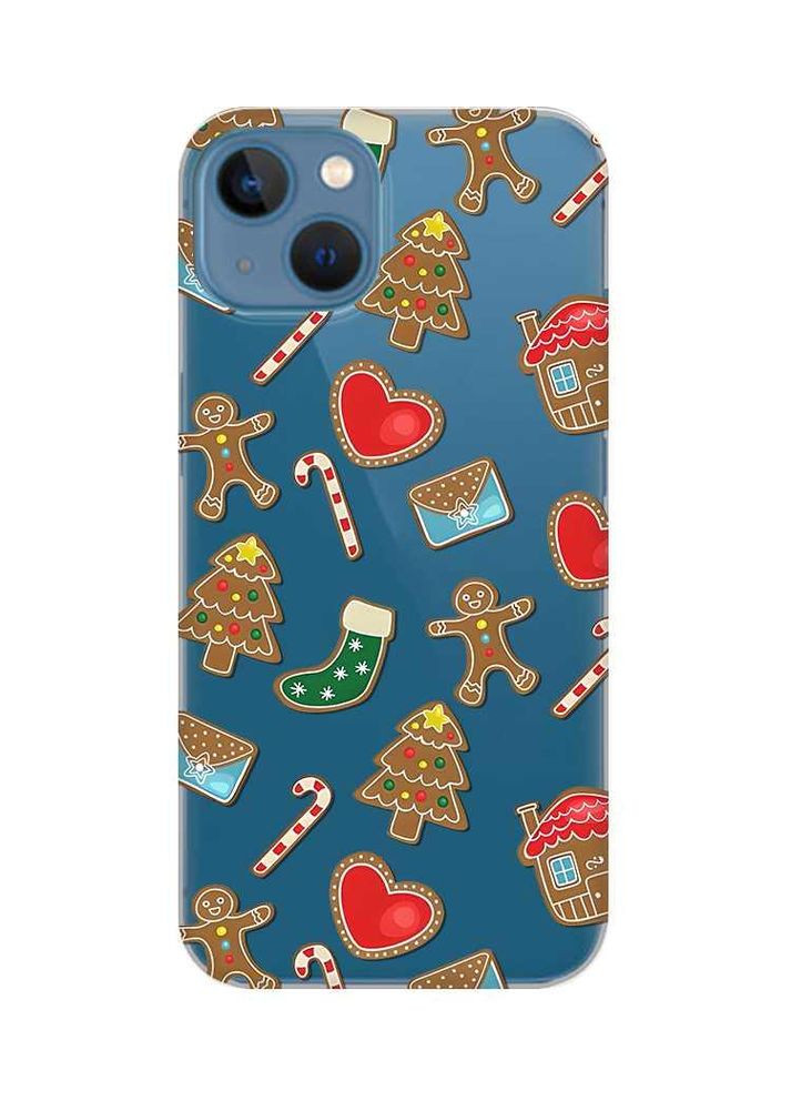 Прозорий чохол на Apple iPhone 13 Різдвяний фон (новорічний принт 181) Creative (362967293)