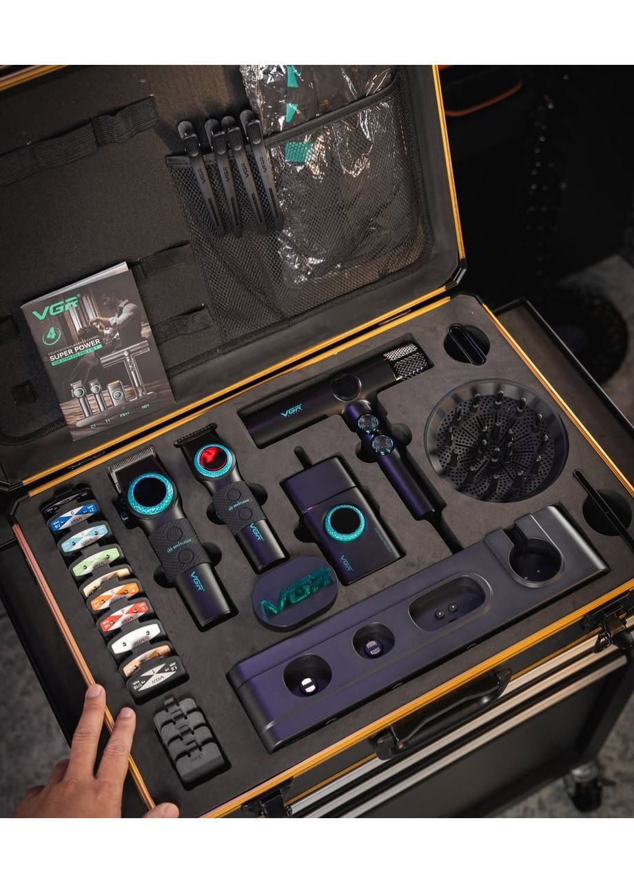 Професійний набір для стрижки 4 в 1 Stepless!Серія для барберів! VGR (371682796)