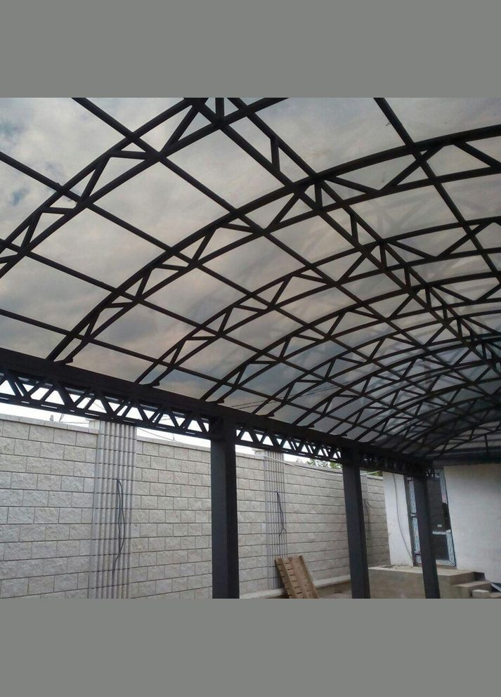 Поликарбонат монолитный 2 мм, 2050 х 4100 мм, графит,, антивандальный BauGlas FSX монолітний полікарбонат (326024736)