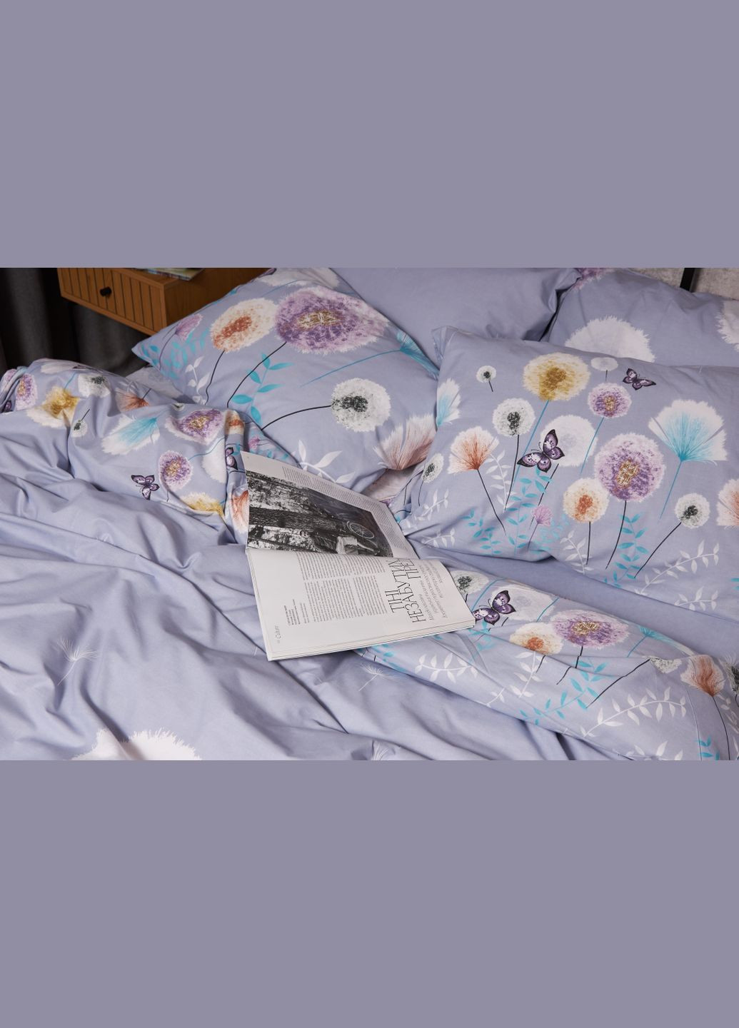 Комплект постільної білизни Бязь Gold Люкс «» полуторний євро 160х220 наволочки 4х70х70 (MS-820005589) Moon&Star Dandelion Dreams (302973781)