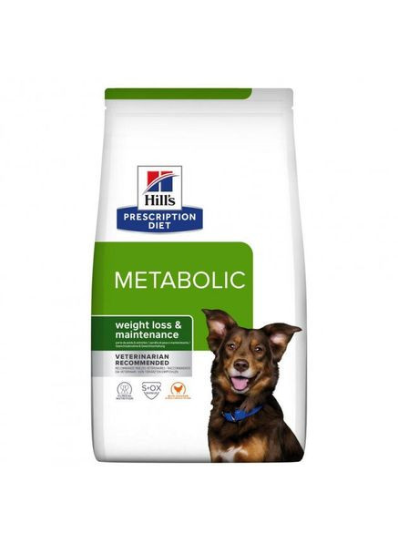 Сухой корм Prescription Diet Metabolic Weight Management для собак с курицей 12 кг для коррекции веса Hill's (315825231)