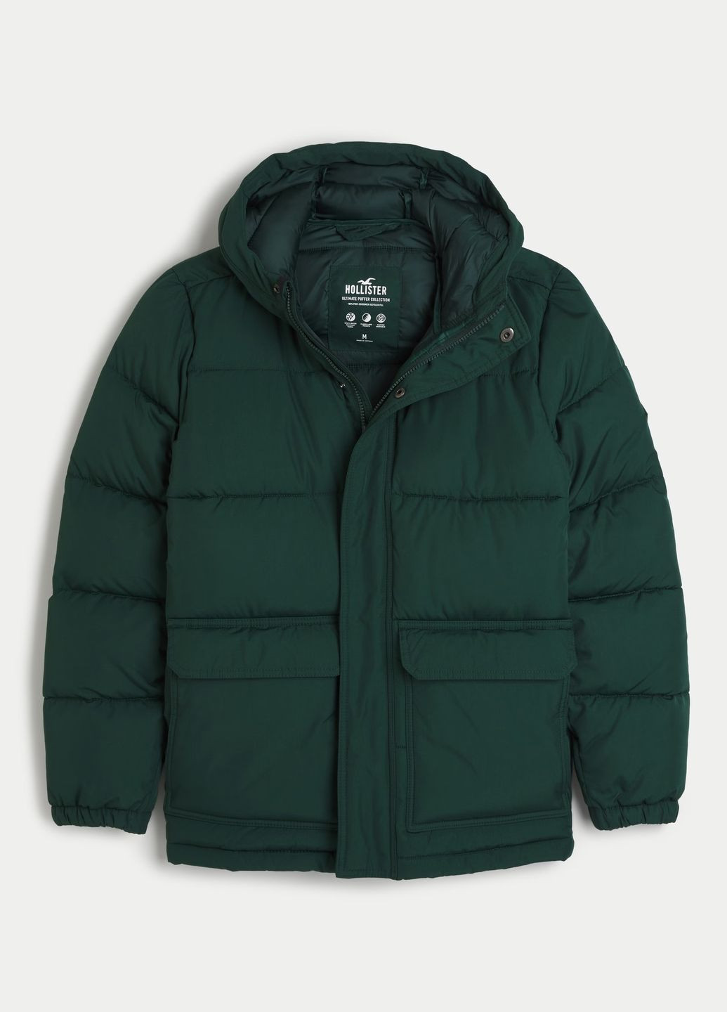 Темно-зеленая демисезонная куртка hc9869m Hollister