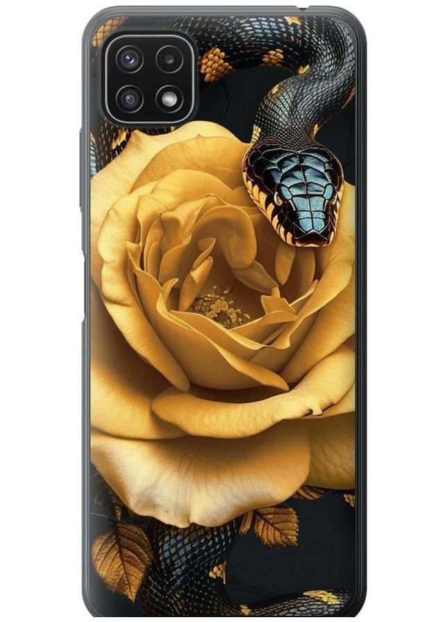 Силиконовый чехол 'Black snake and golden rose' для Endorphone Samsung Galaxy A22 5G A226B (286770238)