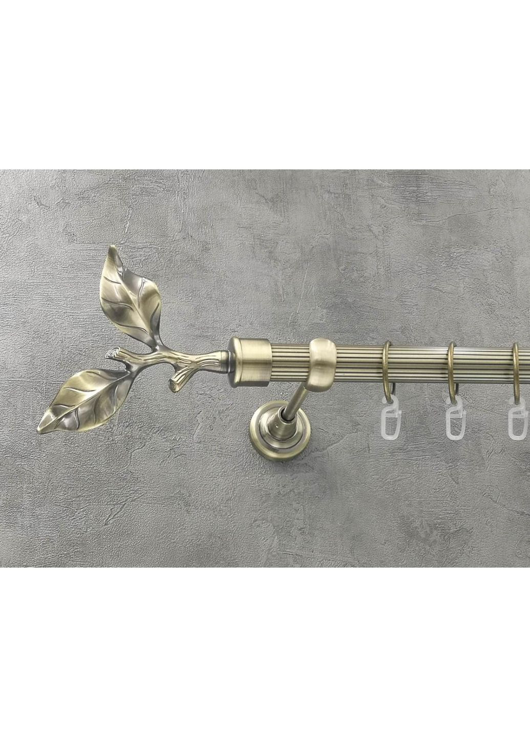 Карниз Лист рози рифленая штанга одинарный открытый 25 мм 300 см Антик Quadrum (352782176)