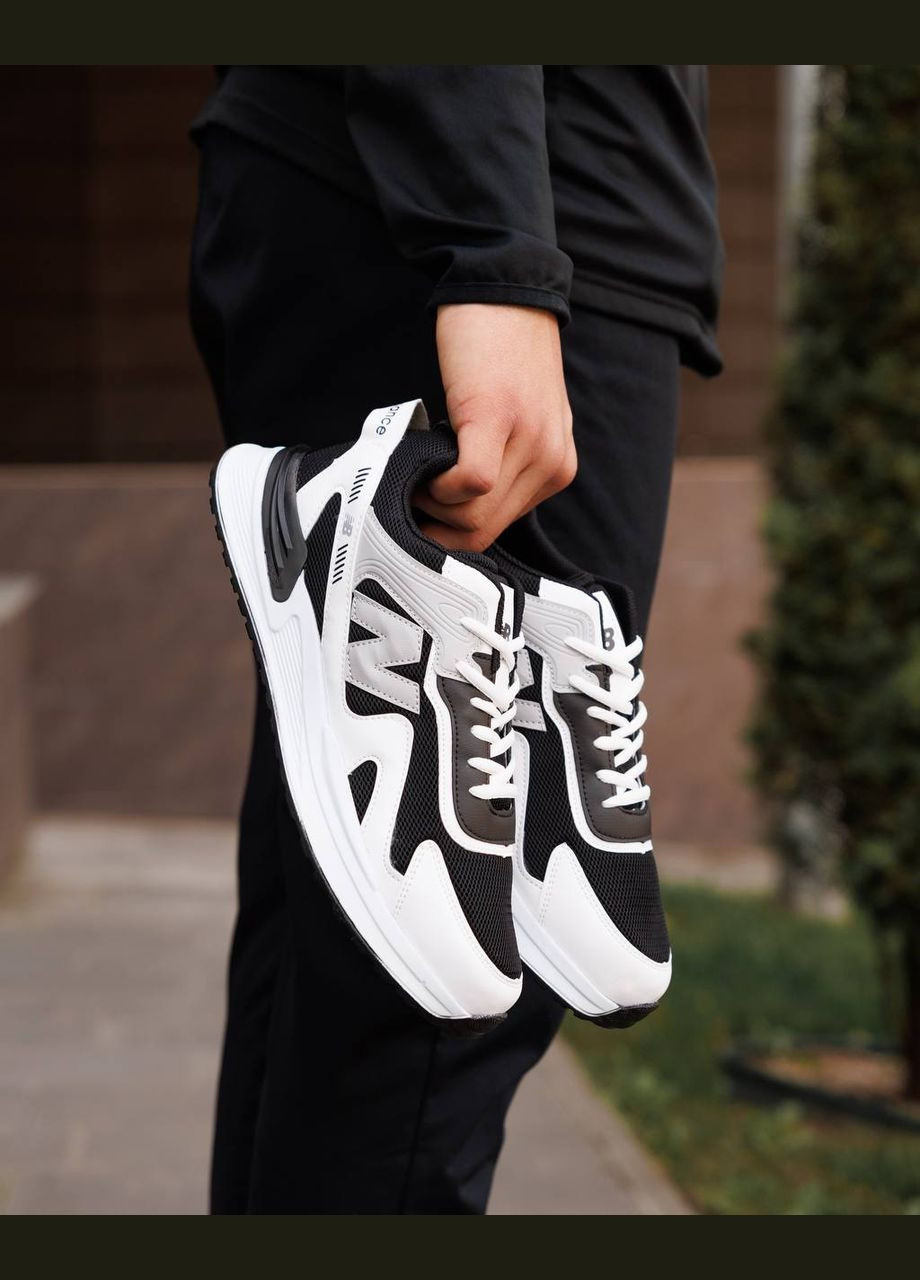 Черно-белые демисезонные кроссовки мужские new balance nd No Brand Light White Black