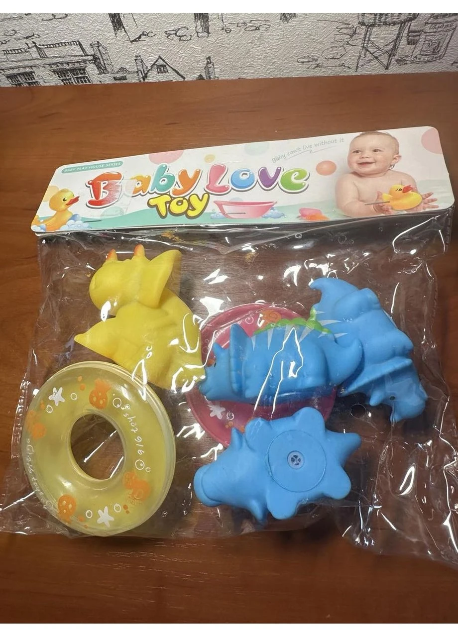 Дитячий набір гумових іграшок для ванної Динозаври Baby Love Toy (Новий) BabyLove (400533043)