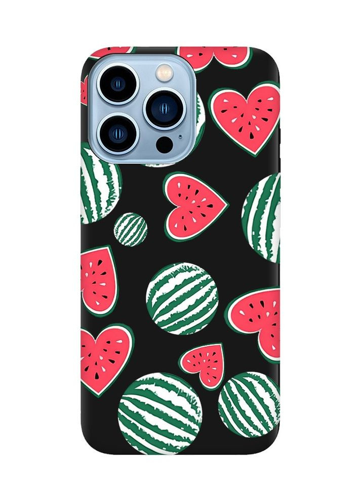 Матовий чорний чохол на Apple iPhone 13 Pro Max:: Кавуни сердечка (принт 343) Creative (360669242)