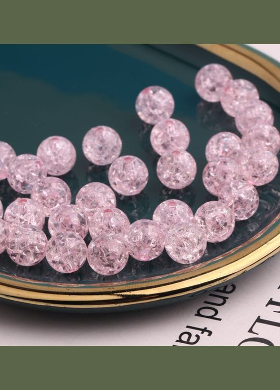 Бусины "Битое стекло", акриловые, 8 мм, св.-розовые, 30 шт No Brand (340485201)
