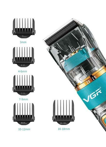 Машинка для стрижки волоc и бороды с LED дисплеем IPX7 степень влагозащиты VGR V-695 (327796217)