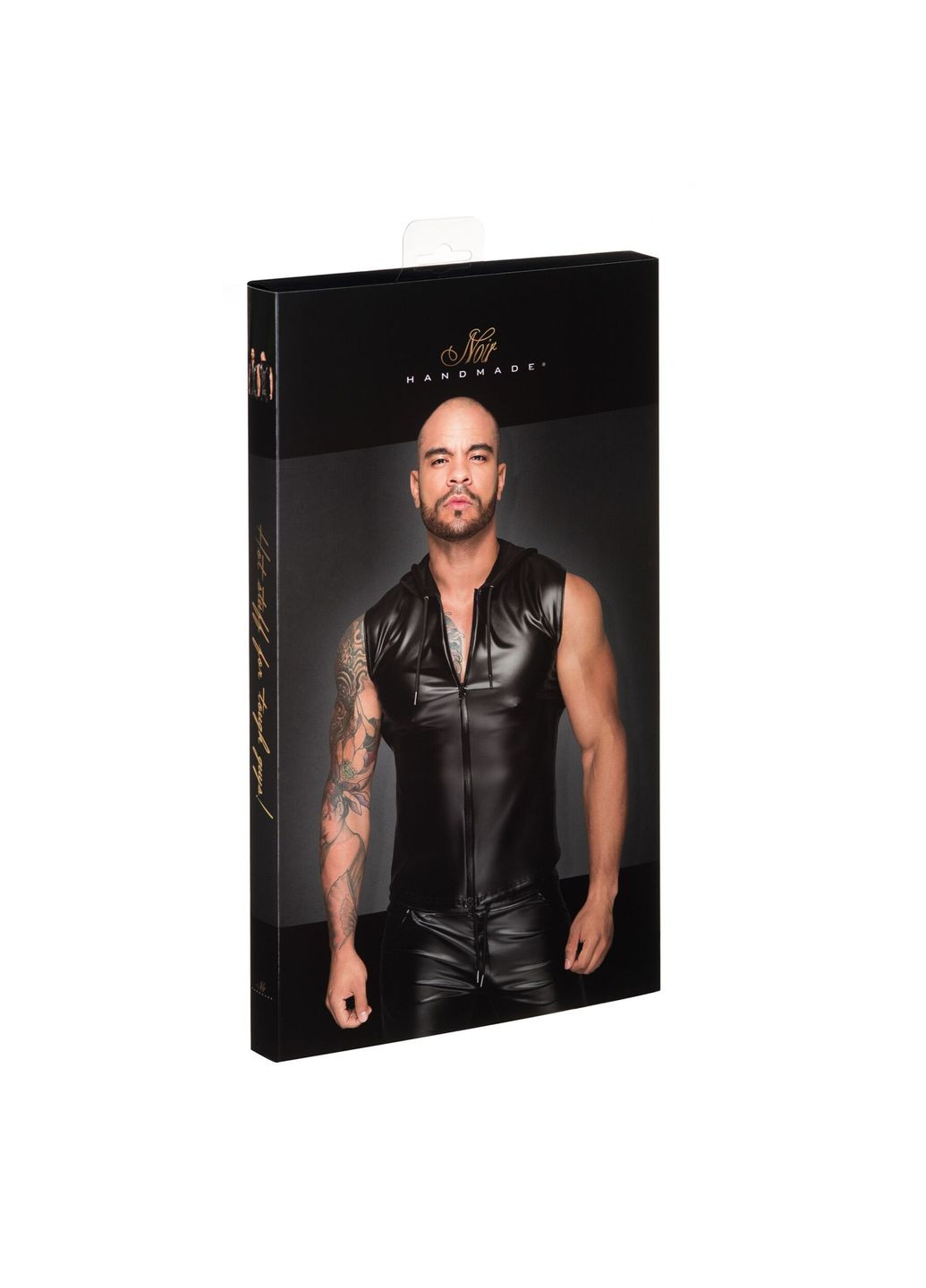 Безрукавка з капюшоном H062 Hooded Shirt Noir Handmade (297393840)