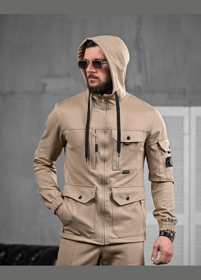 Стильный мужской спортивный костюм Stone Island бежевый Freedom (339882920)