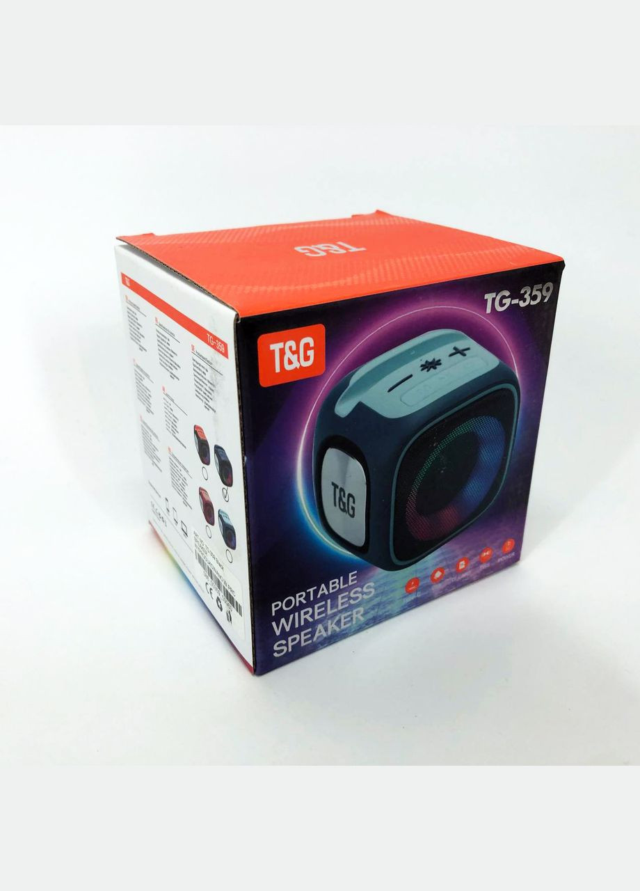 Портативна Bluetooth колонка TG359 7W з RGB підсвічуванням, гучна колонка для вечірки. Колір: чорний No Brand (359474580)
