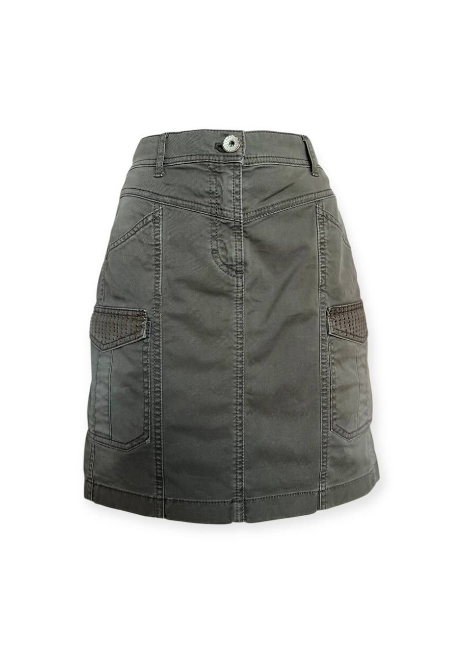 Оливковая (хаки) повседневная однотонная юбка хаки Taifun