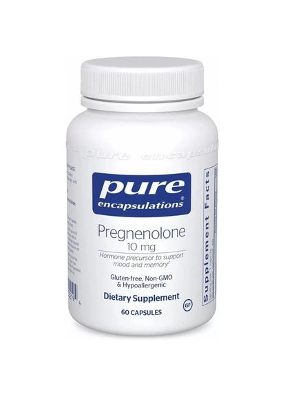 Прегненолон, Pregnenolone,, 10 мг, 60 капсул (PE00219) Pure Encapsulations (266265572)