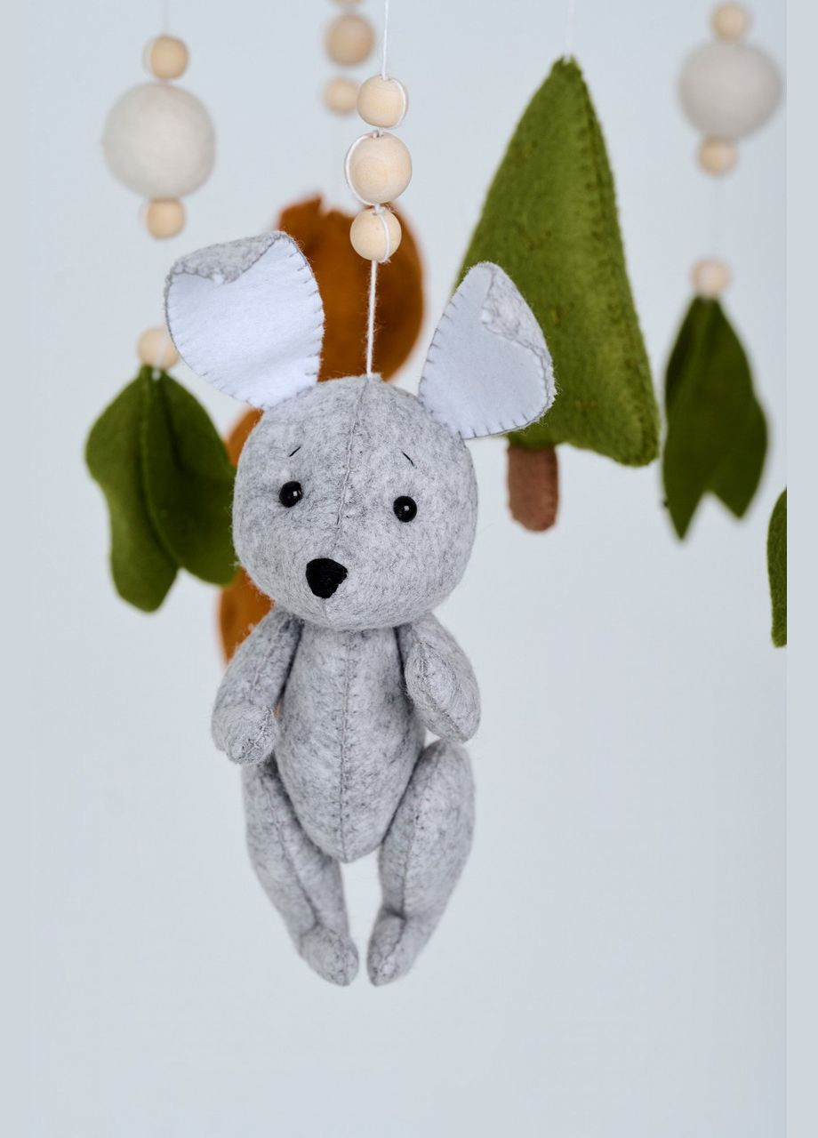 Дитячий мобіль на ліжечко для немовлят WooolyWool «Лісові звірятка» No Brand (342757949)
