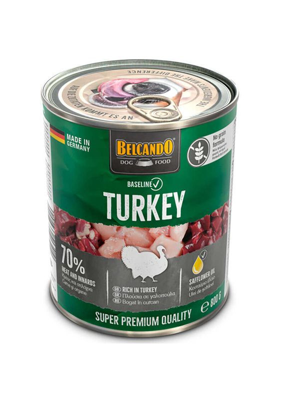 Baseline Turkey - Консервированный корм с индейкой для взрослых собак - 800 г Belcando (329295153)