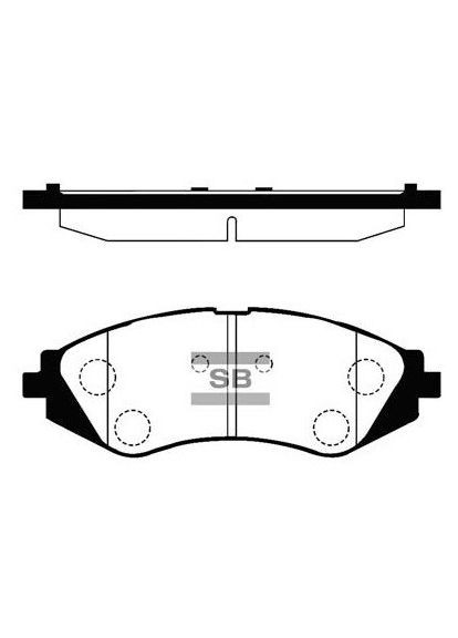 Колодка торм. диск. CHEVROLET LACETTI передн. (пр-во SANGSIN) SP1159 HI-Q (364975355)
