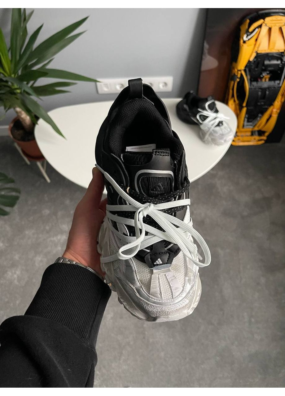 Черно-белые демисезонные кроссовки мужские и женские adidas vento xlg deluxe black white | адидас венто делюкс черно-белые No Brand