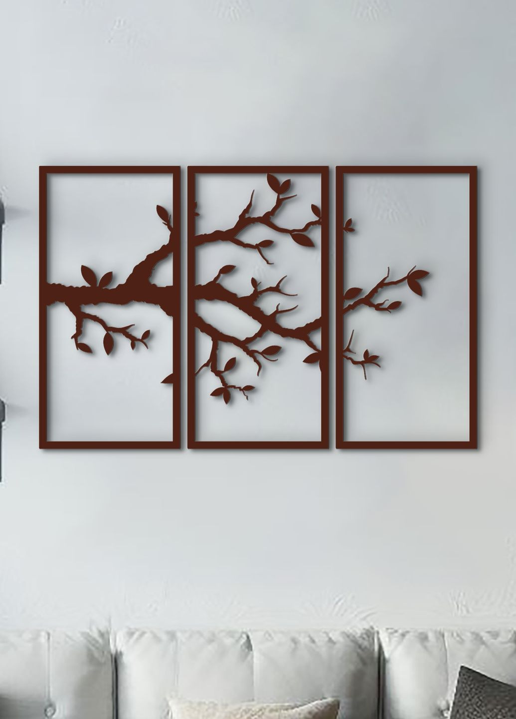 Настенный декор для дома, картина лофт "Ветвь вишни картина модульная", декоративное панно 40х65 см Woodyard (292113132)