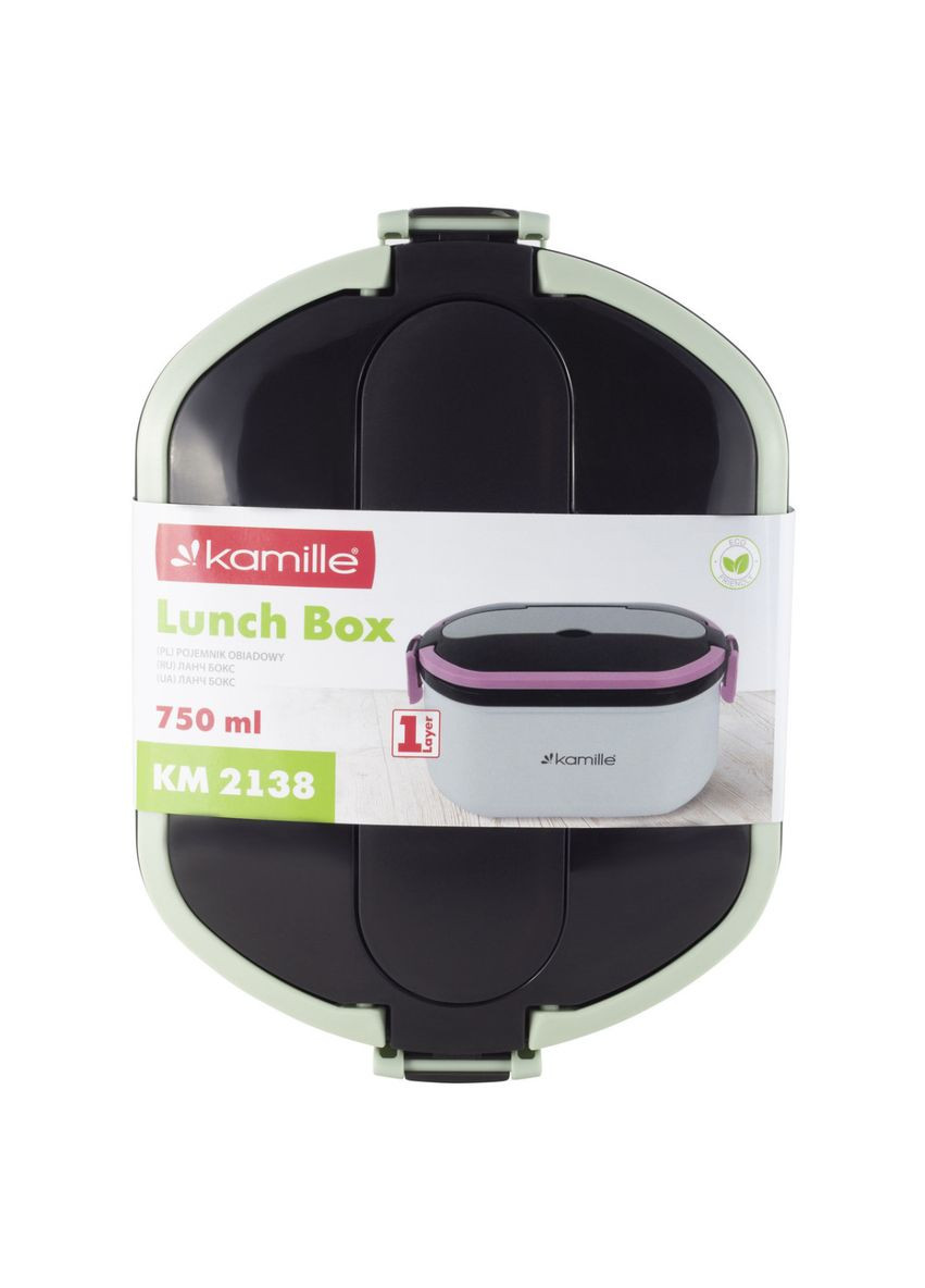 Ланч-бокс харчової KM-2138-Turquoise 750 мл бірюзовий Kamille (364502045)