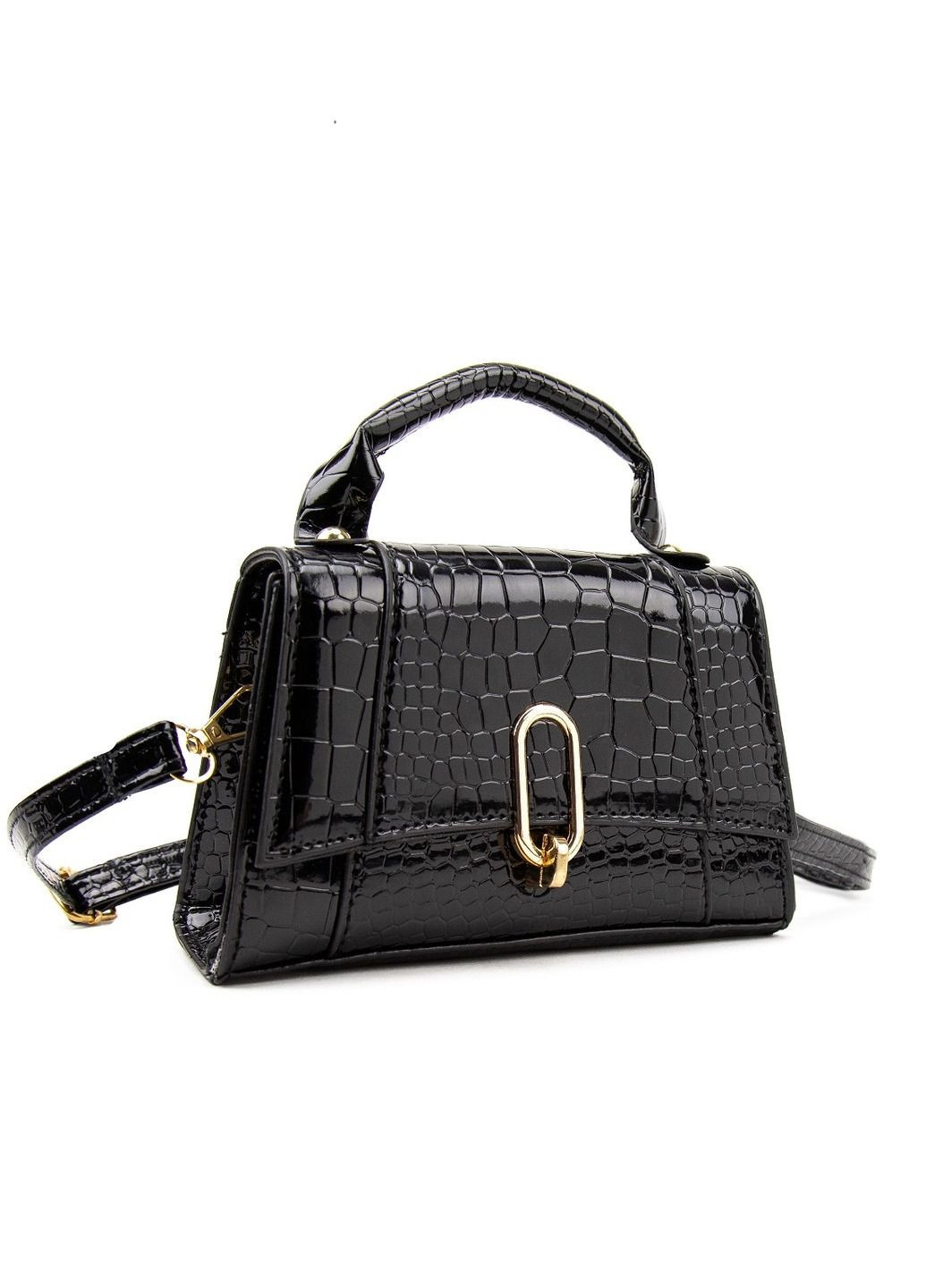 Женская сумка кроссбоди через плечо из экокожи с клапаном тиснения под рептилию RoyalBag P2-17068985 (331879755)