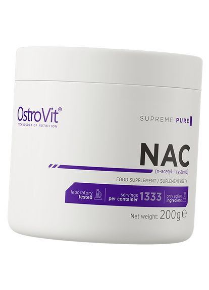 Ацетилцистеин, NAC Powder, 200г По вкусу (70250009) Ostrovit (322730159)