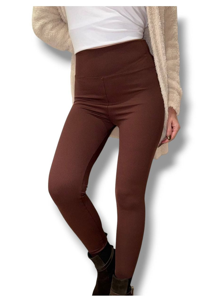 Женские лосины эластичные в рубчик с высоким широким поясом без утепления демисезон 99-101см черные No Brand (318450639)