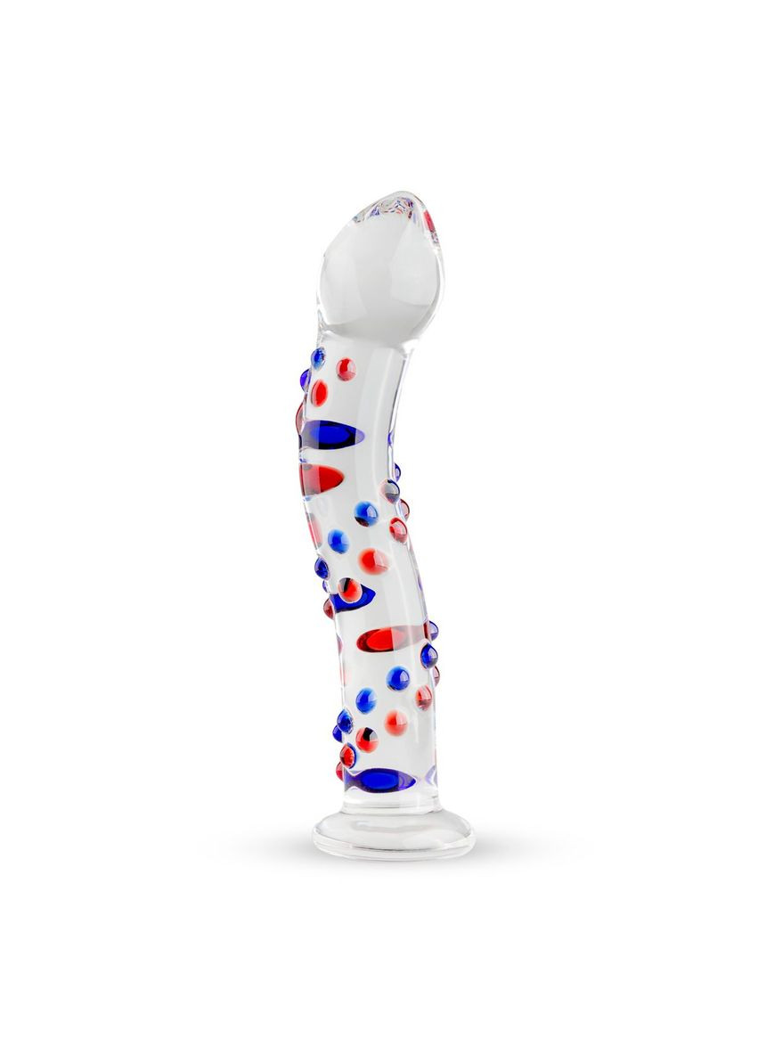Стеклянный дилдо с изгибами и рисунком Glass Dildo No. 3 Gildo (335392457)