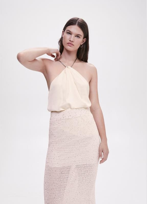 Топ з відкритою спиною молочний Mango (329033717)