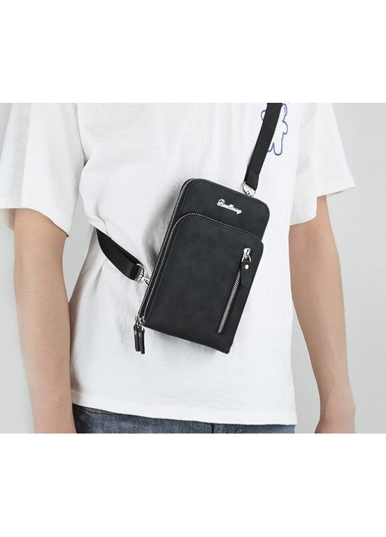 Сумка бананка Baellery черная на грудь барсетка для повседневного использования кроссбоди ProDobro (363222525)