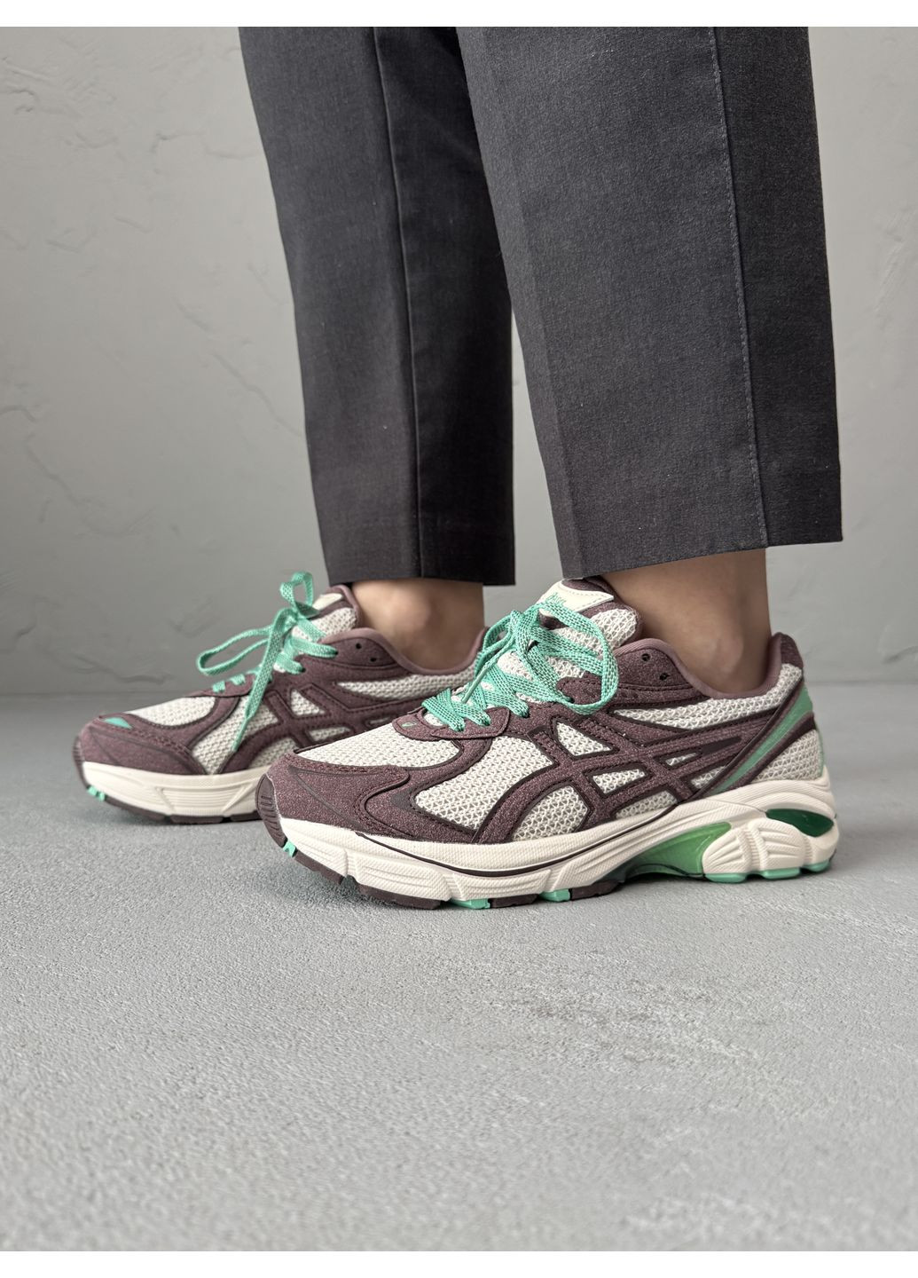 Серые демисезонные кроссовки мужские asics gt-2160 beige / brown / green асикс gt-2160 No Brand