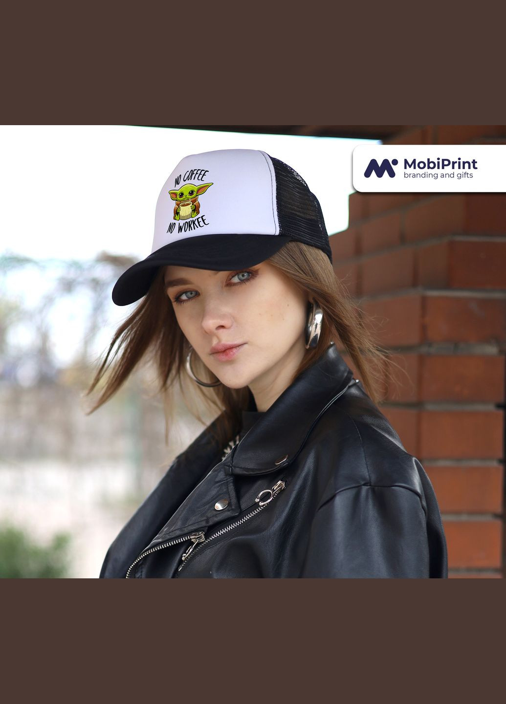 Кепка Snap Mesh Бейбі Йода Білий (9274-1987-WT) MobiPrint (292866136)